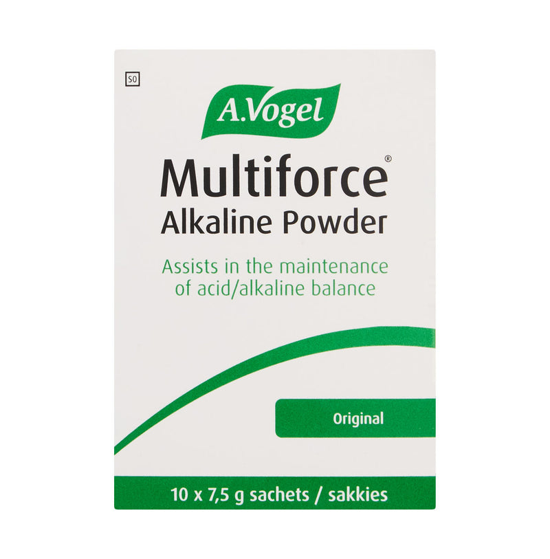 A.Vogel Multiforce Alkaline Original box front, 10 sachets of 7.5g alkaline powder