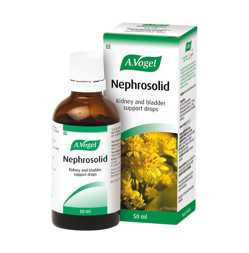 A.Vogel Nephrosolid Drops 50ml bottle and box, front view