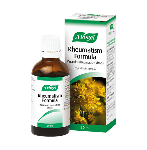 A.Vogel Rheumatism Formula Drops 30ml bottle and box, showing the product front and side packaging