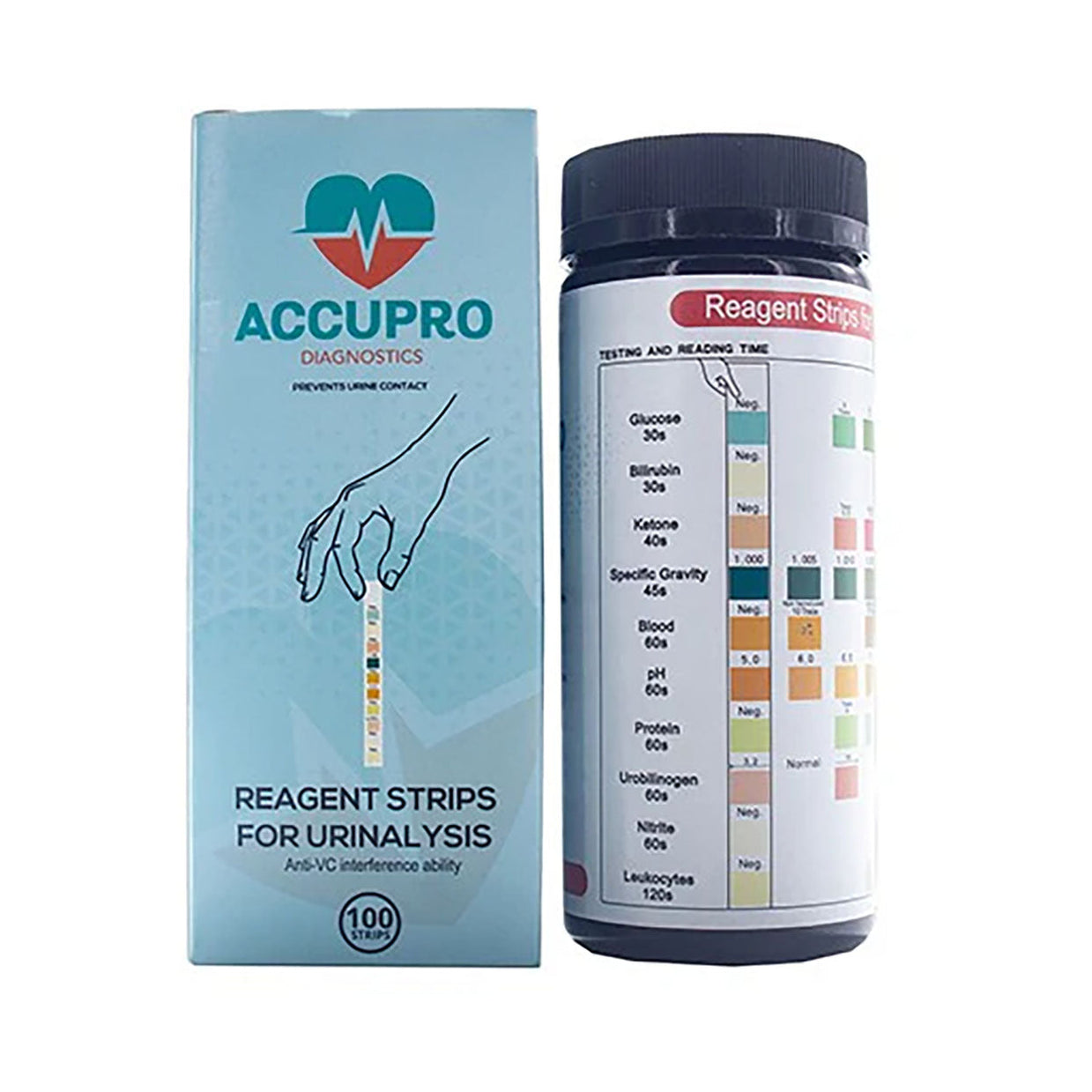 Accupro Urine Analysis Test Strips 100 Units Med365