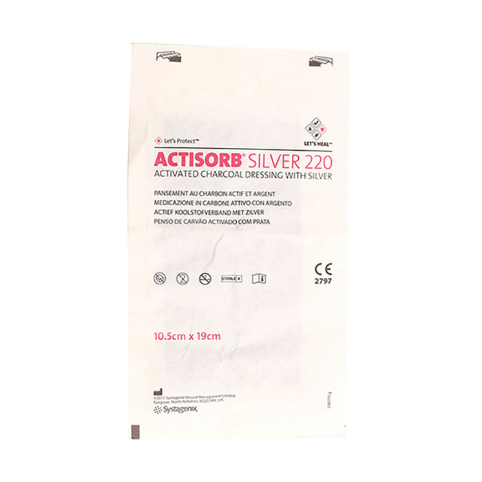 Actisorb Silver 220 Activated Charcoal & Silver Dressing 10.5 x 19cm