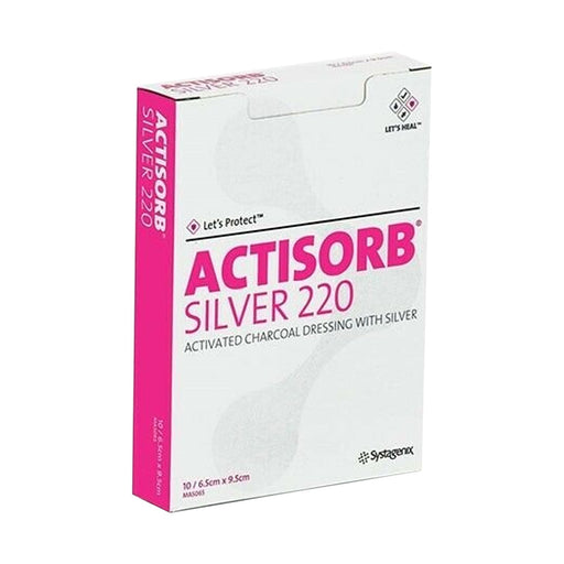 Actisorb Silver 220 Activated Charcoal With Silver Dressing 6.5 x 9.5cm 1 Unit