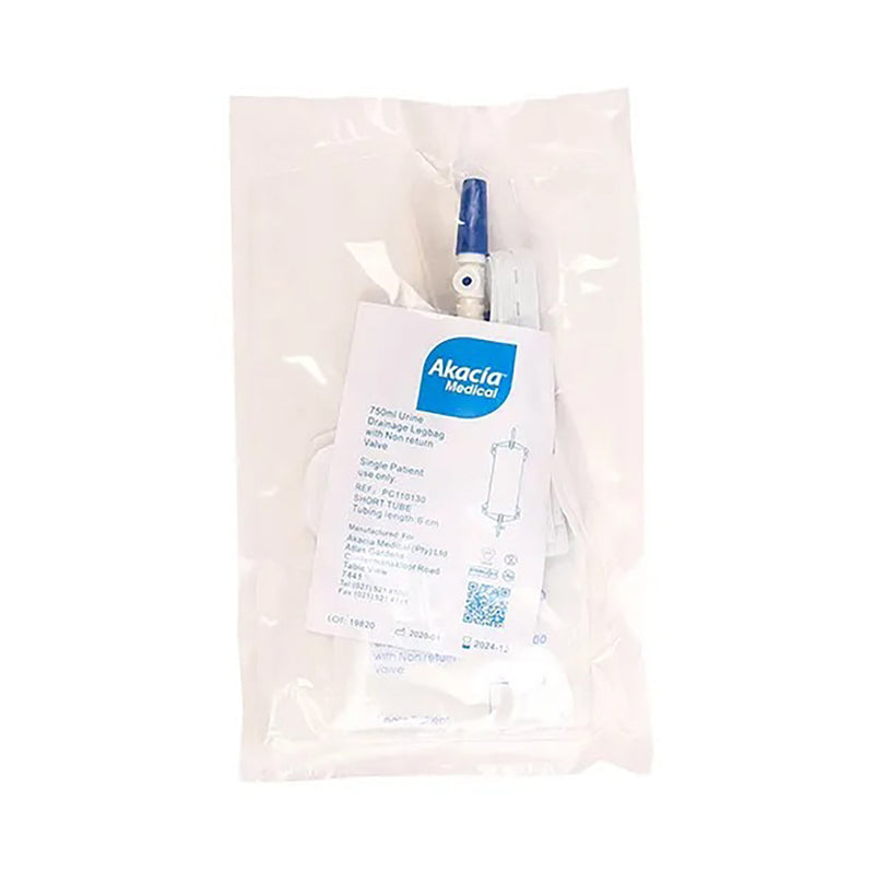 Akacia Urine Leg Bag 750ml Short Tube Pc110130