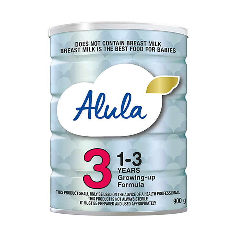 Front of Alula Growing-Up Formula 3 900g tin for ages 1 to 3 years