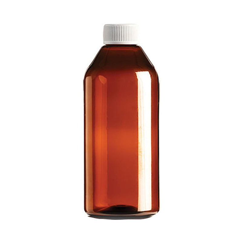 Amber Plastic Bottle Round Screw Cap 200ml 100 Pack