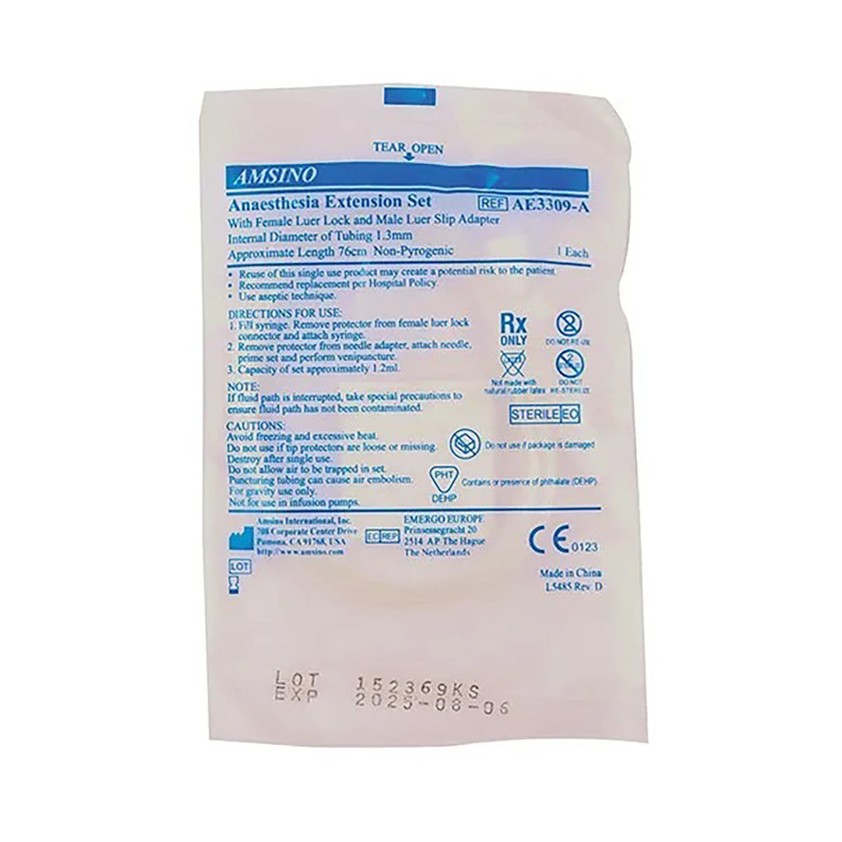 Amsino Anaesthesia Extension Set 76cm Ae3309 A 1 Unit Med365