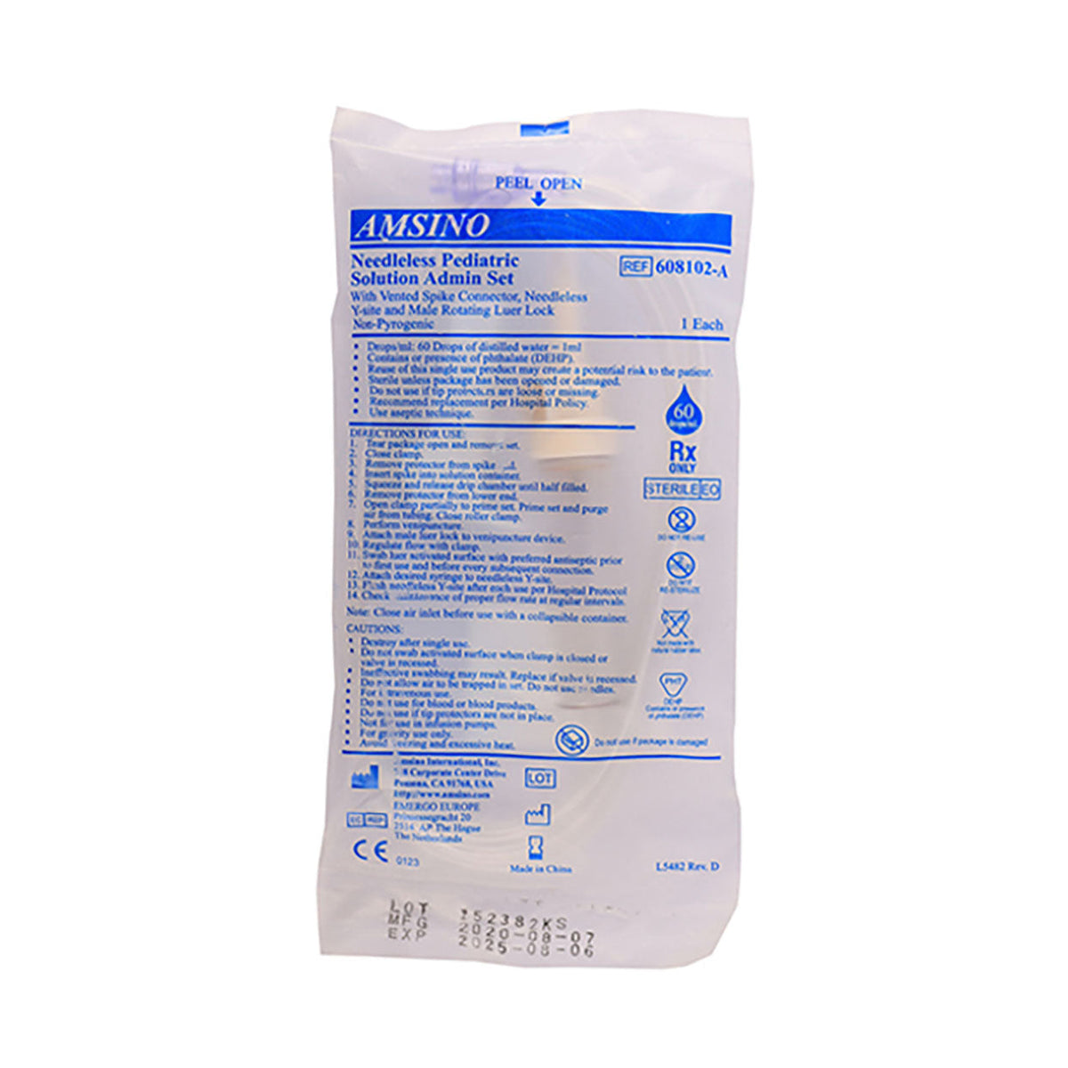 Amsino IV Admin Set 60 drops NFre 608102A 1 Unit Med365