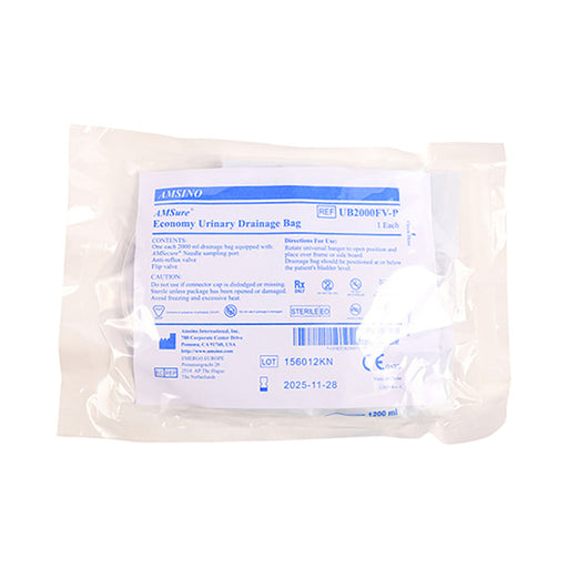 Amsino Urine Drainage Bag UB2000FV-P 2l 1 Unit
