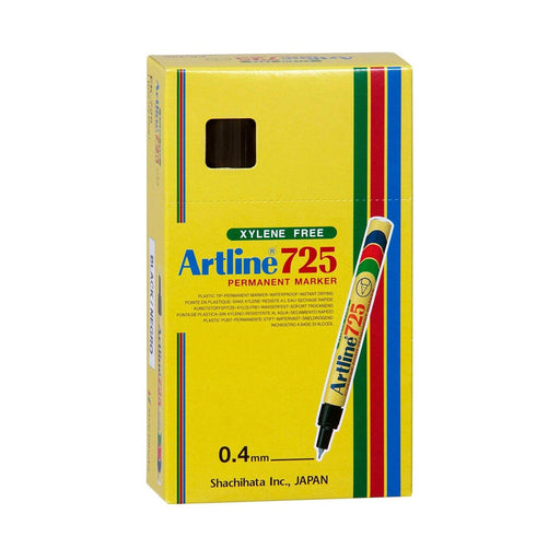 Artline Marker 725 Perment Marker Fine Tip Black 12 Pack