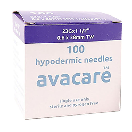 Avacare Needles 23g x 38mm Blue 100 Pack