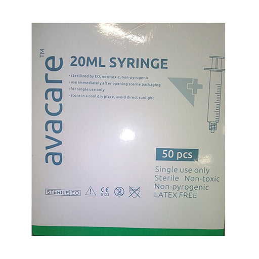 Avacare Syringe Luer Lock Concentr 20ml 50 Pack