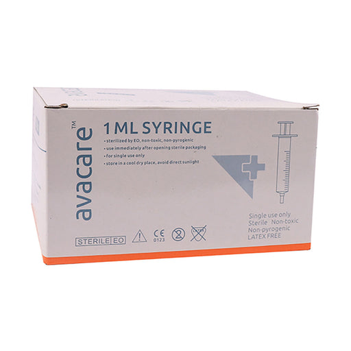 Avacare Syringes 1ml 3part Luer Slip 100 Pack