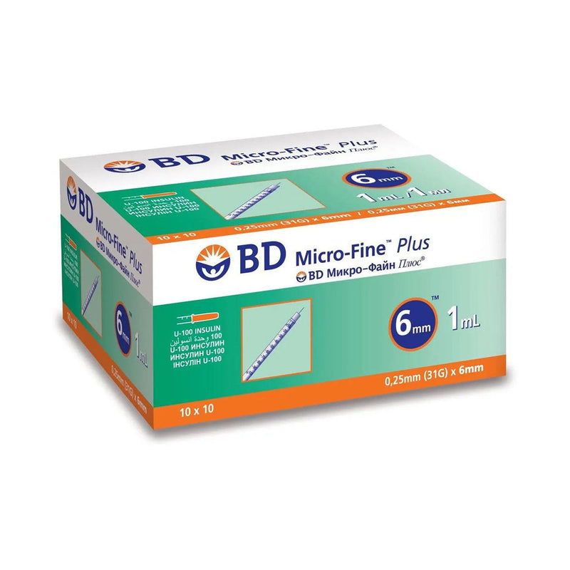 BD Microfine Plus U100 1ml 31g 6mm 100 Pack