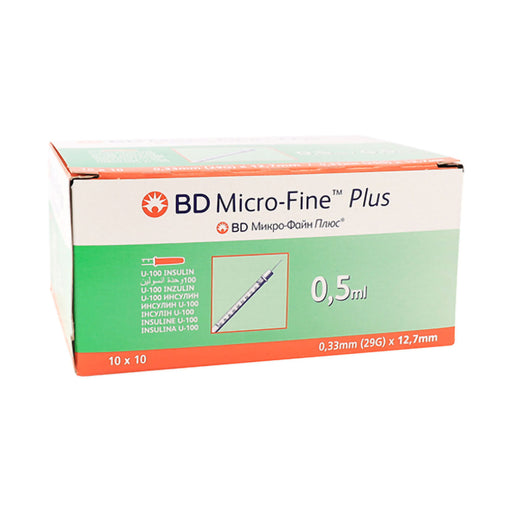 BD Microfine U100 0.5ml 29g x 12.7mm 100 Pack