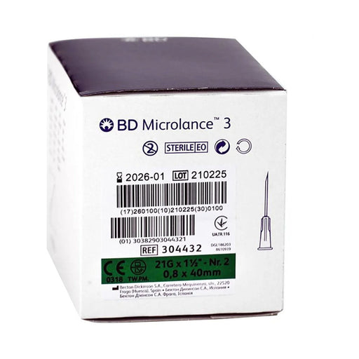 BD Microlance 3 Needle 21g x 40mm 304432 100 Pack