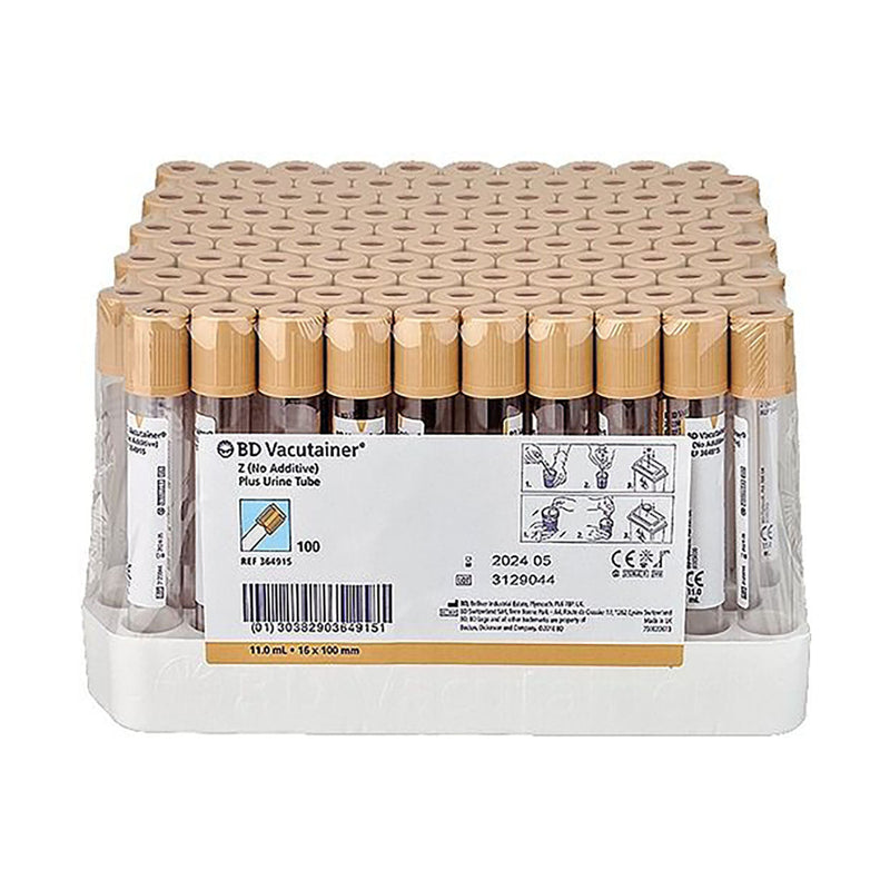 BD Vacutainer Urine Tube 11ml Polyethylene 364915 100 Pack