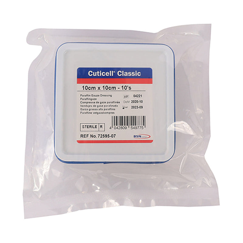BSN Medical Cuticell Paraffin Gauze 10 x 10cm Tub 10 Pack