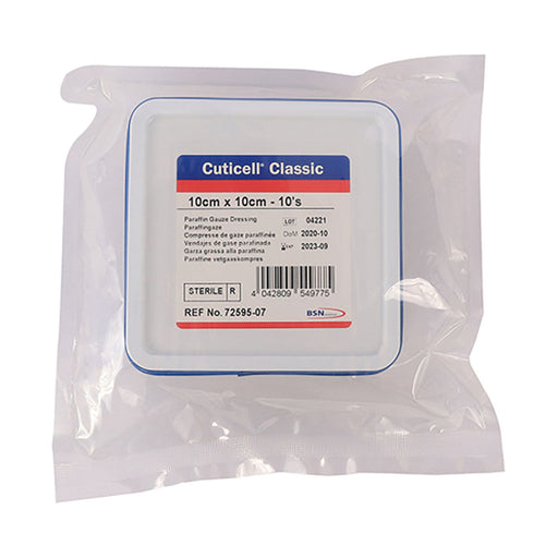 BSN Medical Cuticell Paraffin Gauze 10 x 10cm Tub 10 Pack