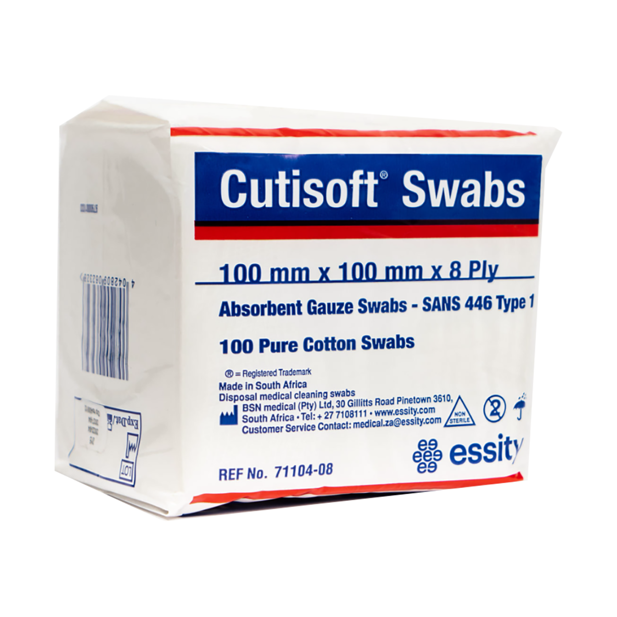 BSN Medical Cutisoft Swabs Gauze 100 x 100 8 Ply 100 Pure Cotton Swabs ...