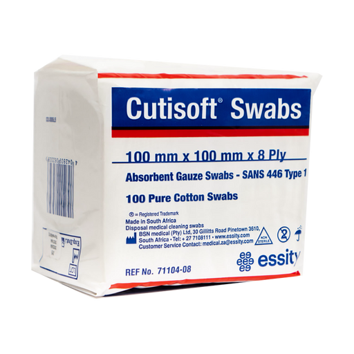 BSN Medical Cutisoft Swabs Gauze 100 x 100 8 Ply 100 Pure Cotton Swabs