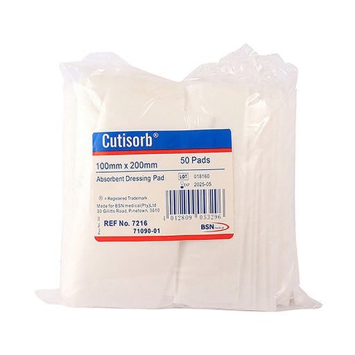 BSN Cutisorb absorbent dressing pads 10 x 20 cm 50 pack