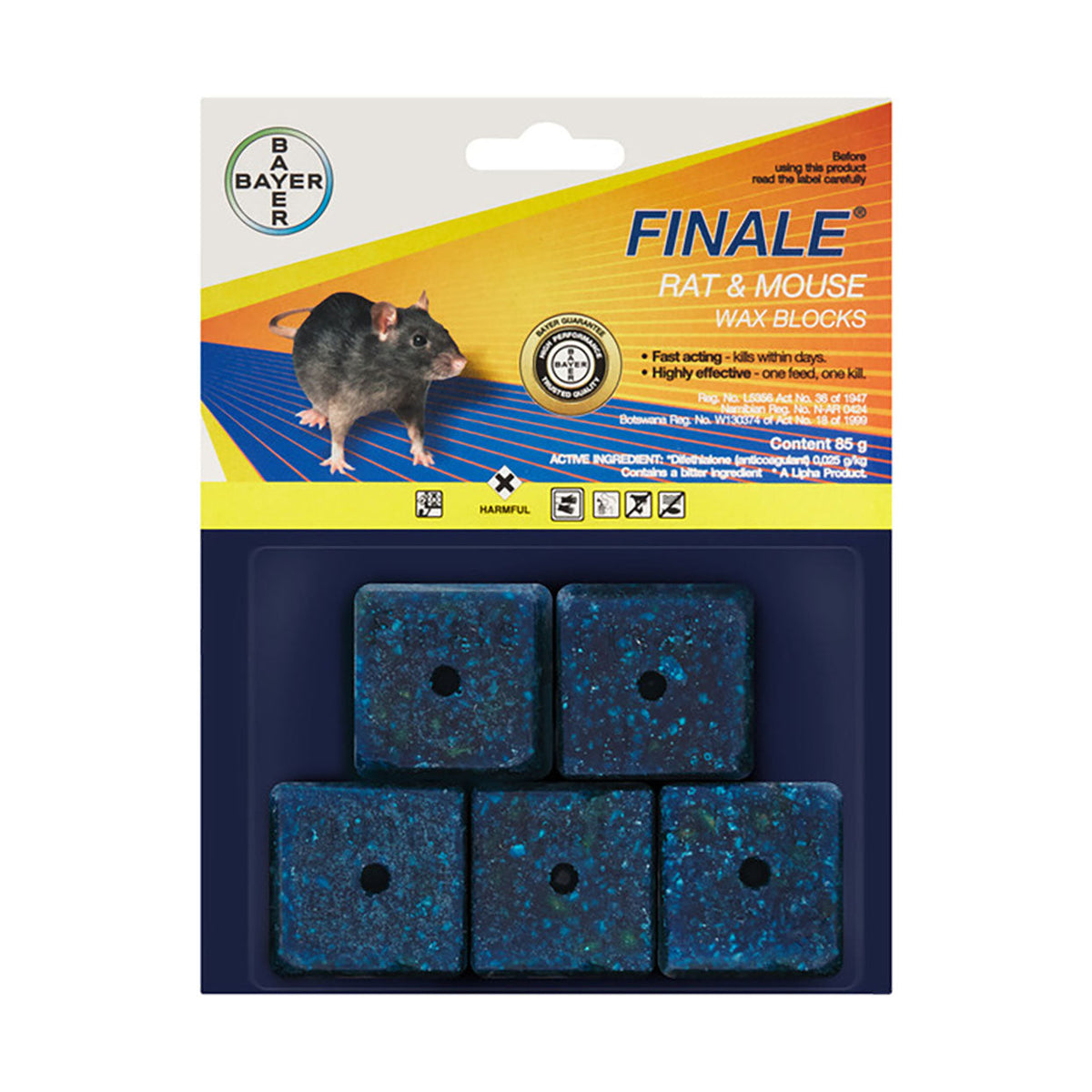 Block Mouse Bayer Finale Rat & Mouse Wax Blocks 85g - Med365