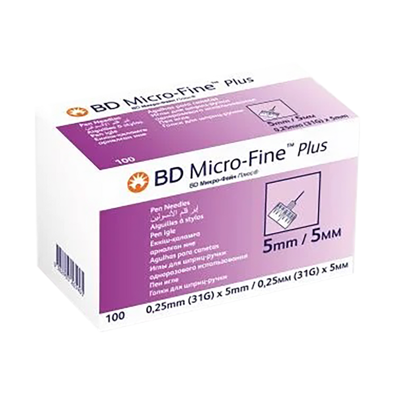 BD Micro-Fine Plus pen needles 31G x 5 mm 100 pack