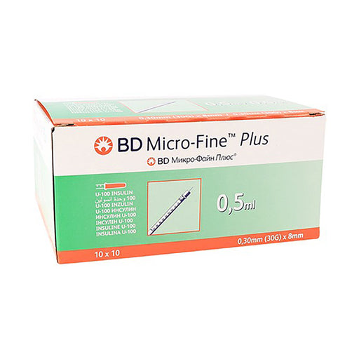 BD Microfine U100 0,5ml 30g x 8mm 100 Pack