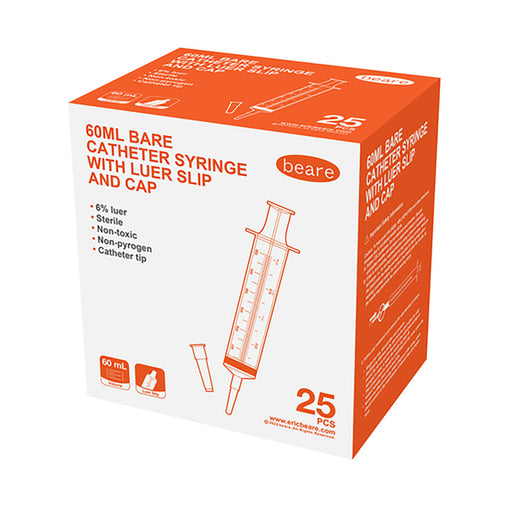 Beare Catheter Syringe Luer Slip 60ml 25 Pack
