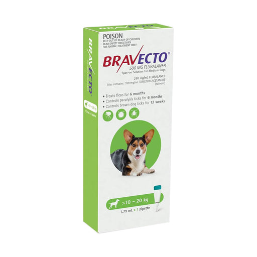 Bravecto Spot On Dog Medium 10 - 20kg 500mg