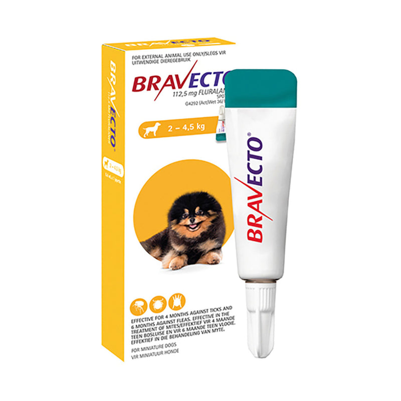 Bravecto Spot On Dog Miniature 2 - 4.5kg 112.5mg