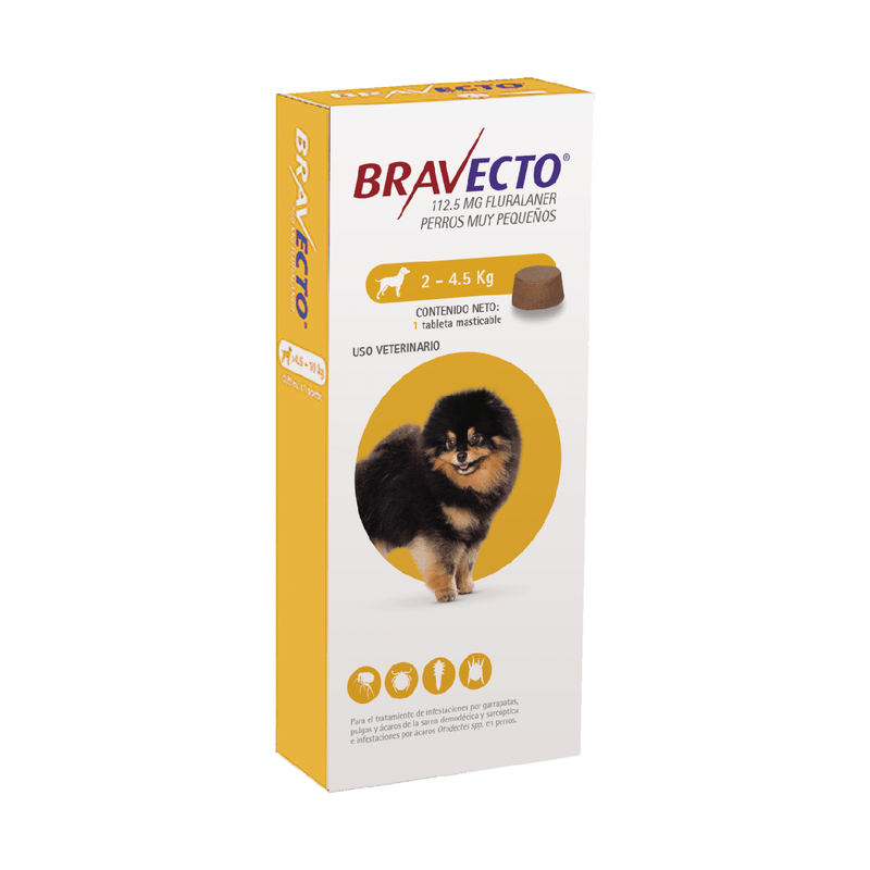 Bravecto Toy Dog 2kg - 4.5kg 1 Chewable Tablet