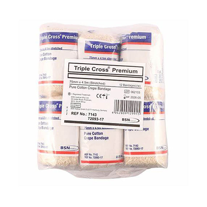 BSN Crepe Bandage 75mm x 4.5m 12 Pack
