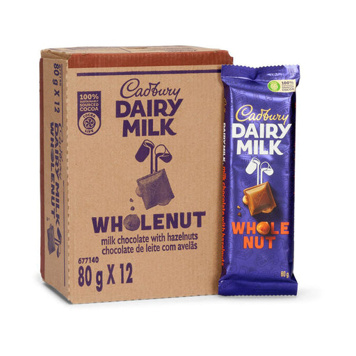 Cadbury Dairy Milk Chocolate With Wholenut 80g x 12 Pack