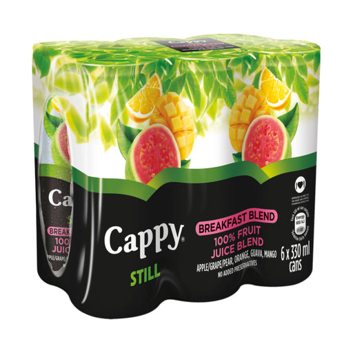 Cappy Still 100% Fruit Breakfast Juice Blend Cans 6 x 330ml