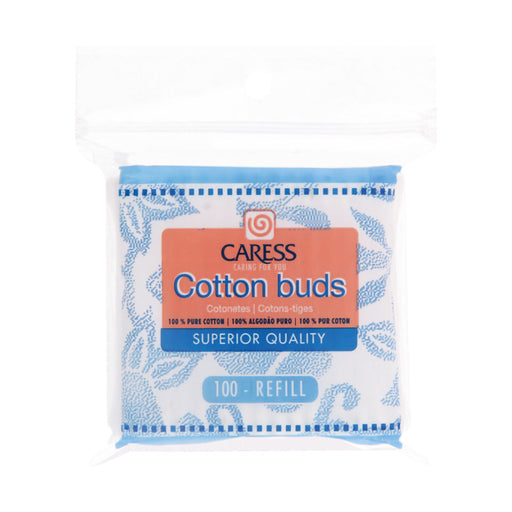 Caress Cotton Buds Zipper 100 Pack