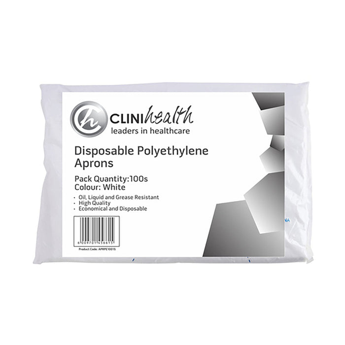 Clinihealth Apron 15 Micron White 100 Pack