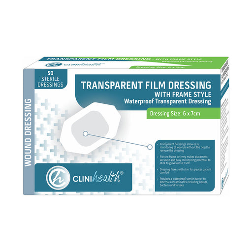 Clinihealth Dressing Transparent Film 6 x 7cm 50 Pack