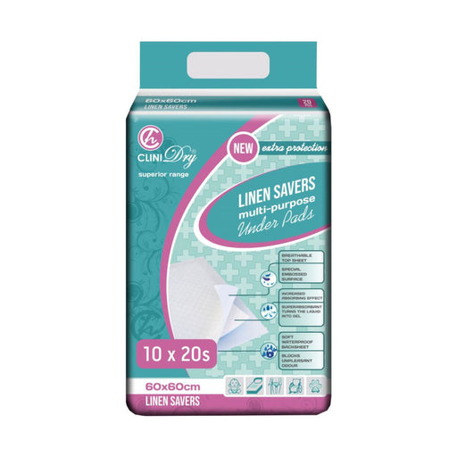 Clinihealth Linen Saver 60 x 60cm 200 Pack