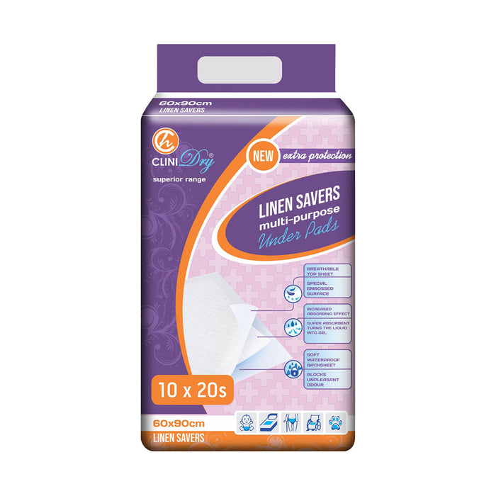 Clinihealth Linen Savers 60 x 90cm 200 Pack