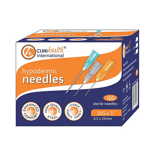 Clinihealth Needle 25g x 25mm Orange 100 Pack