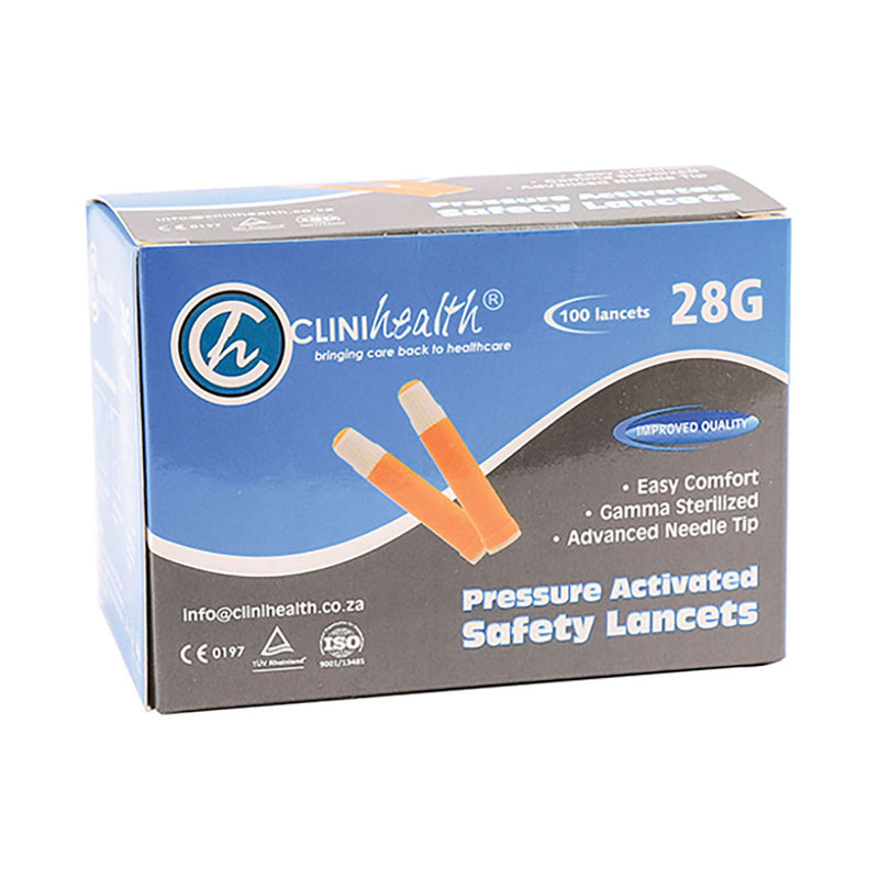 Clinihealth Pressure Activated Safety Lancet 28g 100 Pack