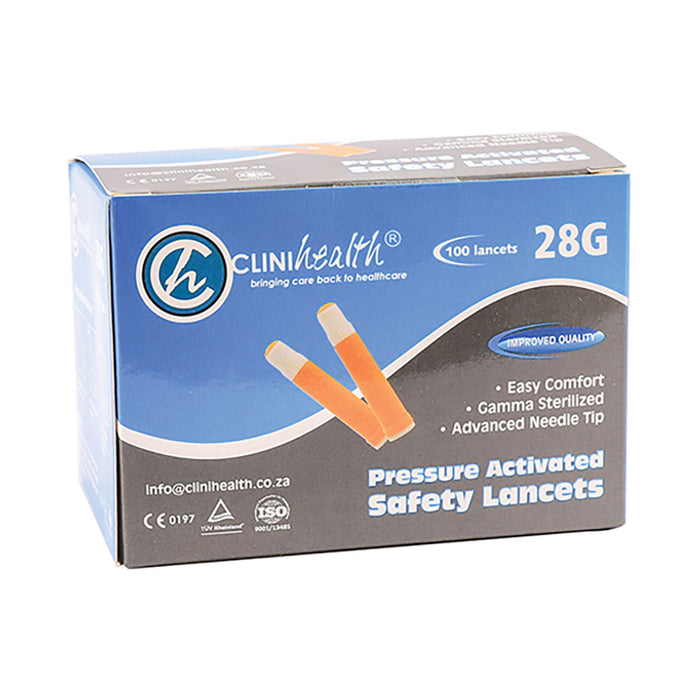 Clinihealth Pressure Activated Safety Lancet 28g 100 Pack