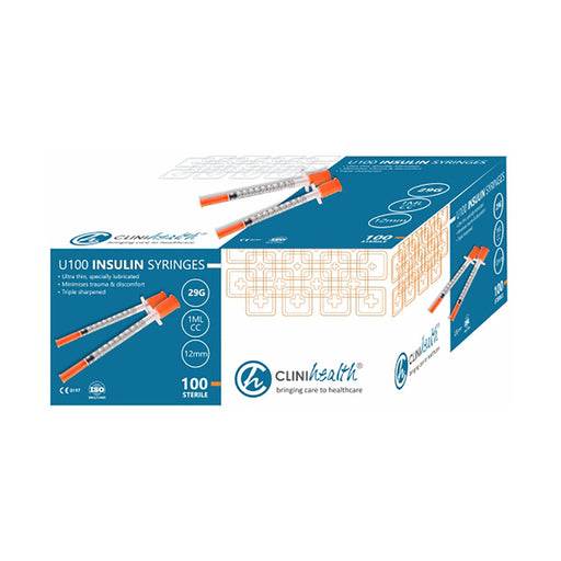 Clinihealth Syringes 1ml Insulin With 29g Need 100 Pack