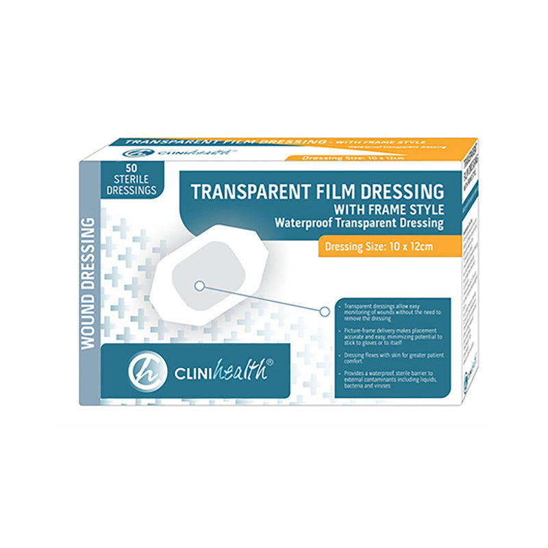 Clinihealth Transparent Film Dressing 10 x 12cm 50 Pack