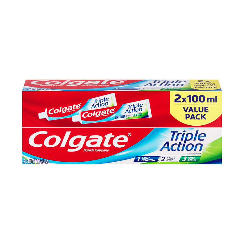 Colgate Triple Action Toothpaste Twin Pack 2 x 100ml