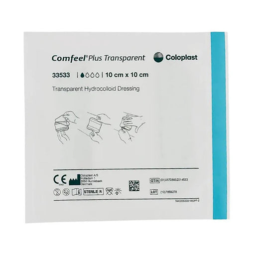 Coloplast Comfeel Plus Transparent 10cm x 10cm 10 Pack product image