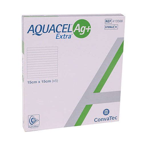 ConvaTec Aquacel Ag+ionic Silver Dressing 15 x 15cm 5 Pack