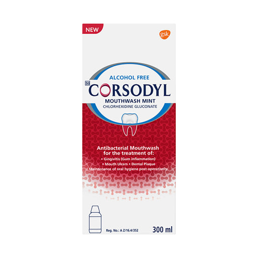 Corsodyl Alcohol Free Mouthwash Mint 300ml