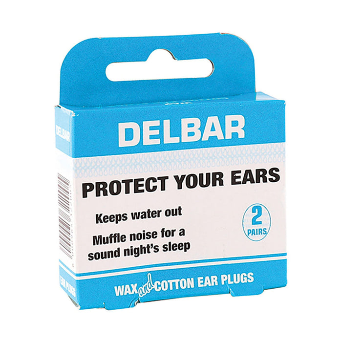 Delbar Wax & Cotton Ear Plugs 2 Pairs